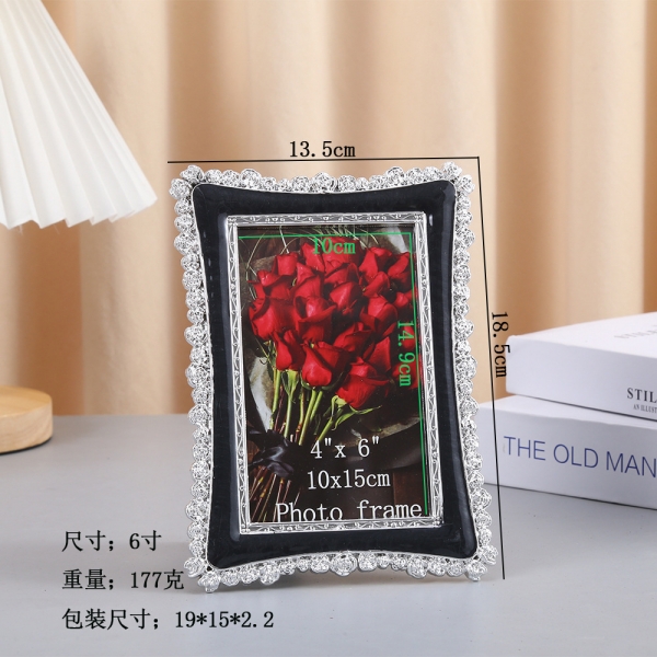 Style 56 Black Silver 6x4 Photo Frame